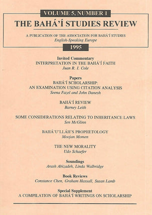 Bahá’í Studies Review, Vol. 5 (1995)