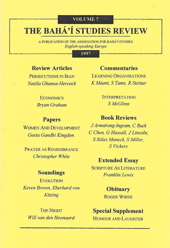 Bahá’í Studies Review, Vol. 7 (1997)