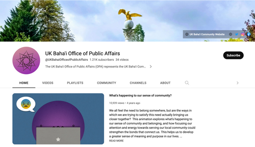 UK Bahá’í Office of Public Affairs Youtube Channel