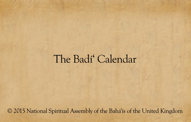The Badi Calendar